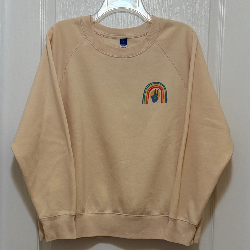 Old Navy Light Peach Crewneck Sweatshirt L‎